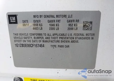 2012 Chevrolet Malibu Ls из США, поврежденный, VIN 1G1ZB5E06CF167464